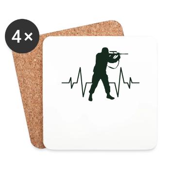 Soldier heartbeat - Coasters (set of 4) - white - Front