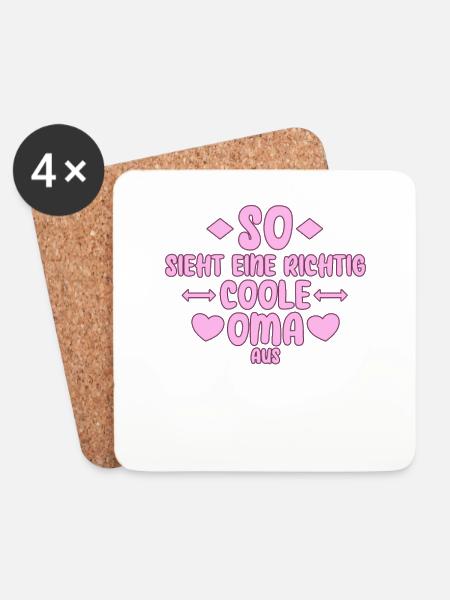 Coole Oma - Untersetzer (4er-Set) - Weiß