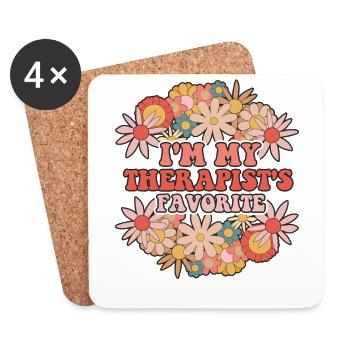 Sarcastic Therapy Saying Humor Therapist - Coasters (set of 4) - white - Front