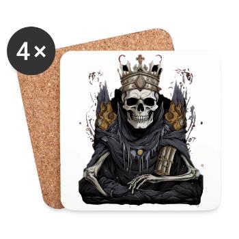 Skeleton King Halloween Sweet Sour Disguise - Coasters (set of 4) - white - Front