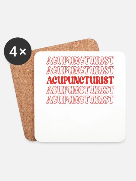 Akupunkteur TCM Traditionelle Chinesische Medizin - Untersetzer (4er-Set) - Weiß