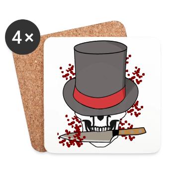 Skull Killer Knife Halloween Mafia Italy - Coasters (set of 4) - white - Front