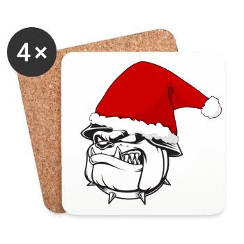 Les chiens aiment Noël - Dessous de verre (lot de 4) - blanc - Devant