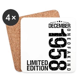 Birthday December 1958 December born in December - Coasters (set of 4) - white - Front