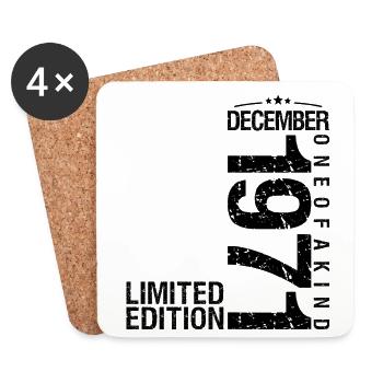 Birthday December 1971 December born in December - Coasters (set of 4) - white - Front