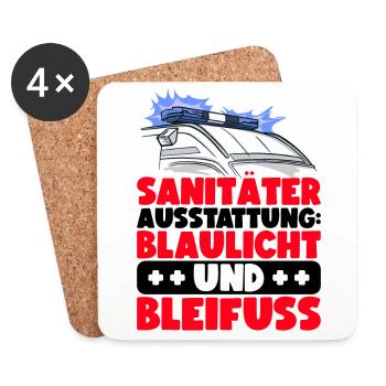 Sanitäter Krankenwagen Rettungssanitäter Notarzt - Untersetzer (4er-Set) - Weiß - Vorne