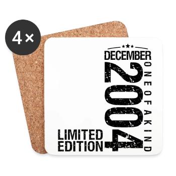 Birthday December 2004 December born in December - Coasters (set of 4) - white - Front