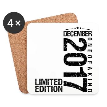 Birthday December 2017 December born in December - Coasters (set of 4) - white - Front
