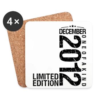 Birthday December 2012 December born in December - Coasters (set of 4) - white - Front