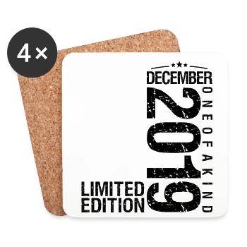 Birthday December 2019 December born in December - Coasters (set of 4) - white - Front