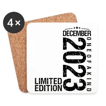 Birthday December 2023 December born in December - Coasters (set of 4) - white - Front