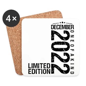 Birthday December 2022 December born in December - Coasters (set of 4) - white - Front