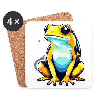 Pfeilgiftfrosch Frosch Zeichnung - Untersetzer (4er-Set) - Weiß - Vorne