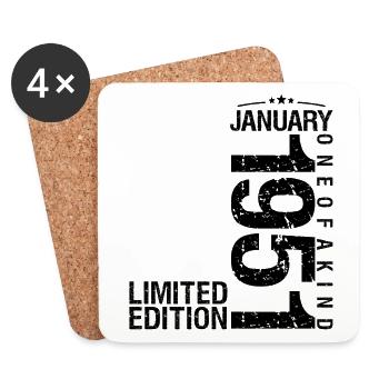 Geburtstag Januar 1951 Januar geboren im Januar - Untersetzer (4er-Set) - Weiß - Vorne