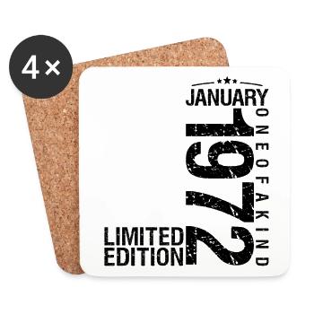 Geburtstag Januar 1972 Januar geboren im Januar - Untersetzer (4er-Set) - Weiß - Vorne
