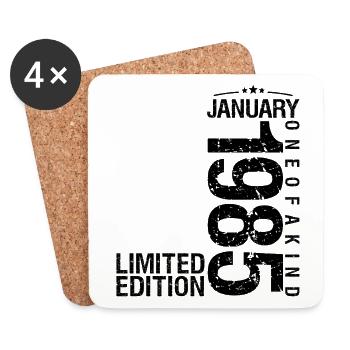 Birthday January 1985 January born in January - Coasters (set of 4) - white - Front