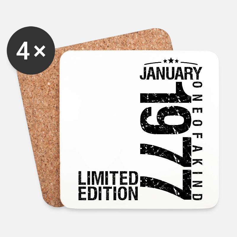 Geburtstag Januar 1977 Januar geboren im Januar - Untersetzer (4er-Set) - Weiß