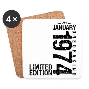 Geburtstag Januar 1974 Januar geboren im Januar - Untersetzer (4er-Set) - Weiß - Vorne