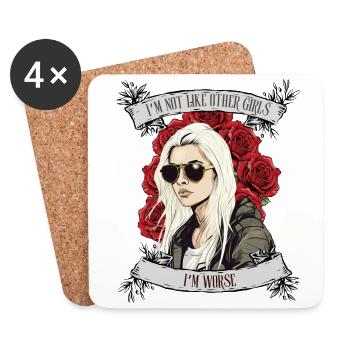 Je ne suis pas comme les autres femmes, je suis pire - Dessous de verre (lot de 4) - blanc - Devant