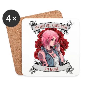 I'm not like other women, I'm worse - Coasters (set of 4) - white - Front