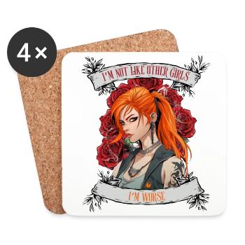 Je ne suis pas comme les autres femmes, je suis pire - Dessous de verre (lot de 4) - blanc - Devant
