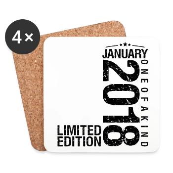 Geburtstag Januar 2018 Januar geboren im Januar - Untersetzer (4er-Set) - Weiß - Vorne