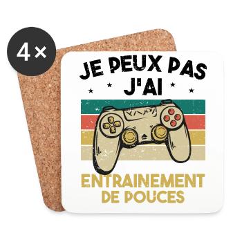 Je Peux Pas J'ai Entrainement De Pouces Cadeau - Dessous de verre (lot de 4) - blanc - Devant