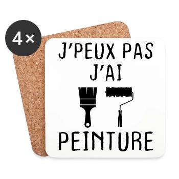 Peinture - Peintre - Je Suis Peintre - Dessous de verre (lot de 4) - blanc - Devant