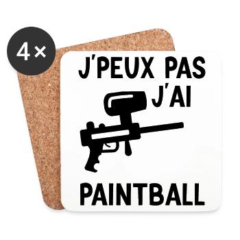 Paintball - Fan de Paintball - Dessous de verre (lot de 4) - blanc - Devant