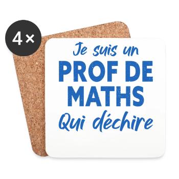 Je Suis Un Prof De Maths - Dessous de verre (lot de 4) - blanc - Devant