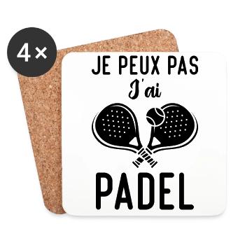 Je Peux Pas J'ai Padel - Dessous de verre (lot de 4) - blanc - Devant