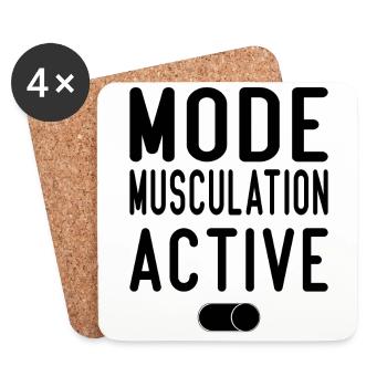 Mode Musculation Activé | Idée Cadeau - Dessous de verre (lot de 4) - blanc - Devant