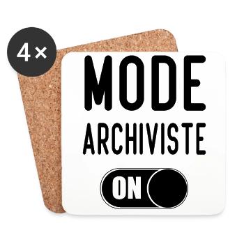 Mode on Cadeau et Archiviste - Dessous de verre (lot de 4) - blanc - Devant