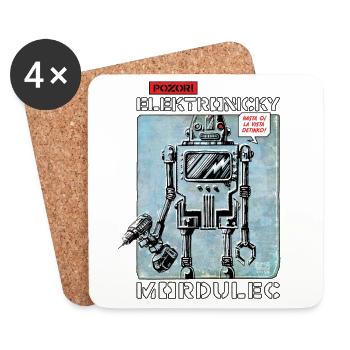 Pozor! Elektronicky Mordulec - Coasters (set of 4) - white - Front