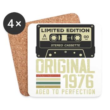 48th Retro Style Anniversary Gift 1976 - Coasters (set of 4) - white - Front