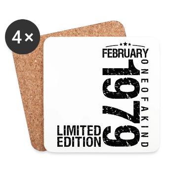 Birthday February 1979 February born in February - Coasters (set of 4) - white - Front