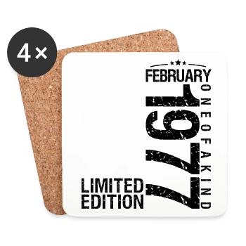 Geburtstag Februar 1977 Februar geboren im Januar - Untersetzer (4er-Set) - Weiß - Vorne