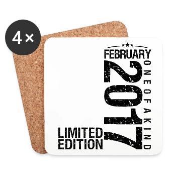 Birthday February 2017 February born in February - Coasters (set of 4) - white - Front