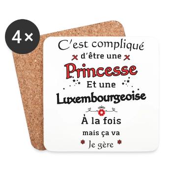 Luxemburgische Prinzessin - Untersetzer (4er-Set) - Weiß - Vorne