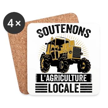 Let's support local agriculture - Coasters (set of 4) - white - Front