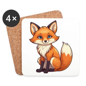 Fox Illustration - Coasters (set of 4) - white - Front