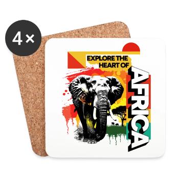 Afrika Elefant Natur Abenteuer Wildnis Safari - Untersetzer (4er-Set) - Weiß - Vorne