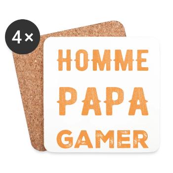 A Real Man Is Just a Dad and Gamer - Coasters (set of 4) - white - Front