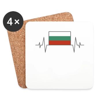 Bulgaria Heartbeat - Coasters (set of 4) - white - Front