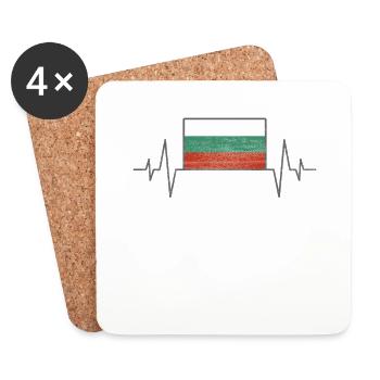 Bulgaria Heartbeat - Coasters (set of 4) - white - Front