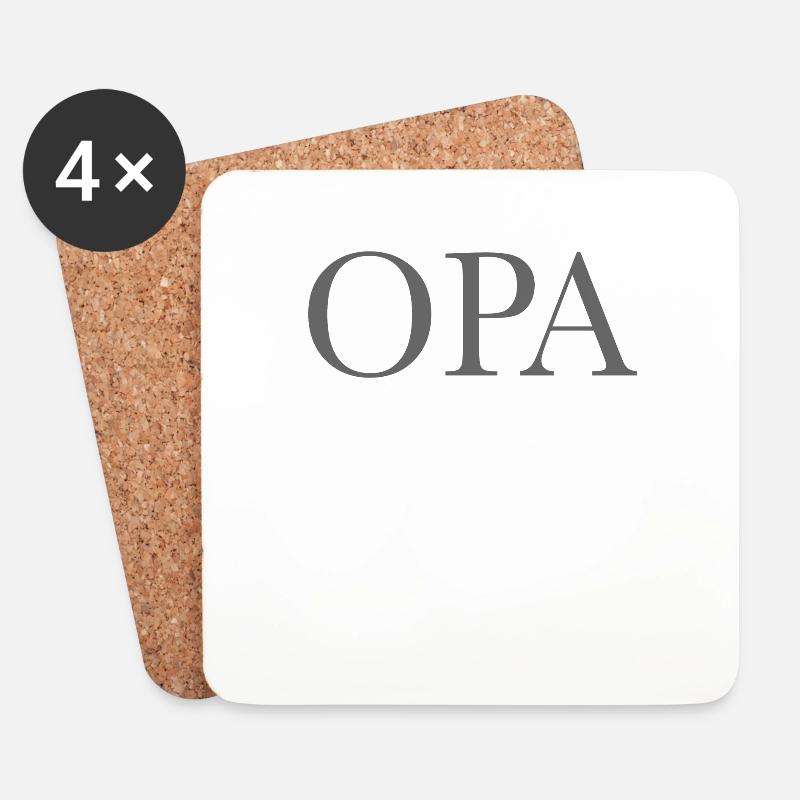 Opa Schriftzug - Untersetzer (4er-Set) - Weiß