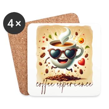 Kaffee - Untersetzer (4er-Set) - Weiß - Vorne