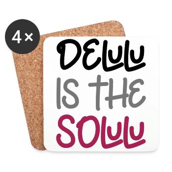 Delulu is the solulu - Untersetzer (4er-Set) - Weiß - Vorne