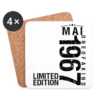 Anniversaire Mai 1967 Mai né en Mai - Dessous de verre (lot de 4) - blanc - Devant
