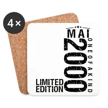 Birthday May 2000 May born in May - Coasters (set of 4) - white - Front